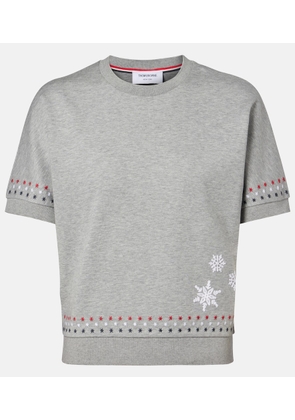 Thom Browne Embroidered cotton jersey T-shirt