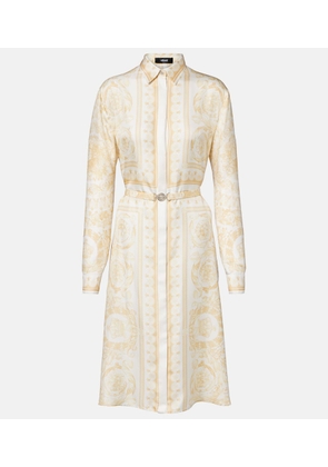 Versace Barocco silk twill shirt dress