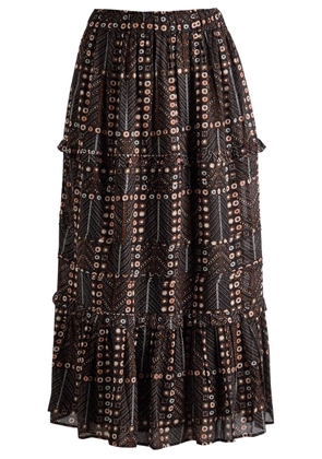 Isabel Marant étoile Diya Printed Cotton Midi Skirt - Black - 40 (UK12 / M)