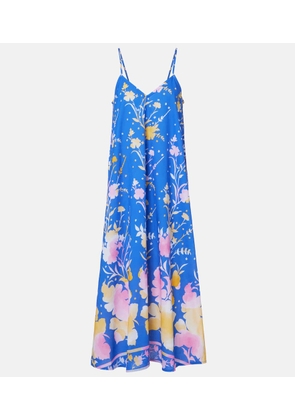 Juliet Dunn Floral cotton and linen midi dress