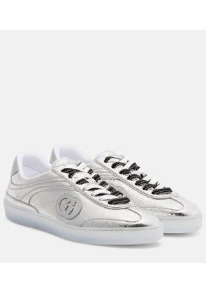 Gucci G75 metallic leather sneakers