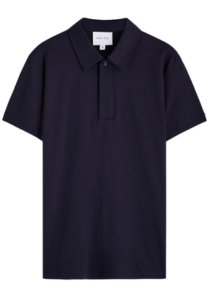 Raith Santi Mercerized Cotton Polo Shirt - Navy - S