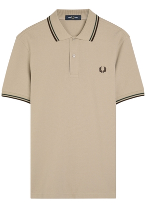Fred Perry Twin Tipped Logo Piqué Cotton Polo Shirt - Ecru - L