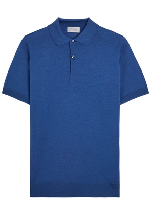 John Smedley Payton Merino Wool Polo Shirt - Blue - M