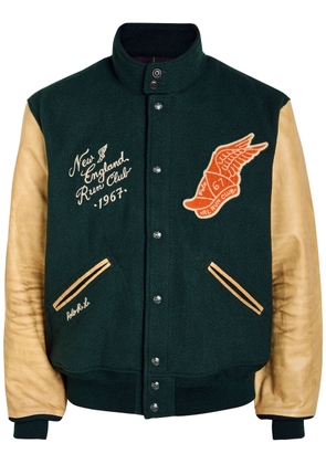 Polo Ralph Lauren Designer-appliquéd Wool-blend Varsity Jacket - Green - M