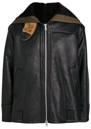 Our Legacy Blizzard Hooded Grained Leather Jacket - Black - 48 (IT48 / M)