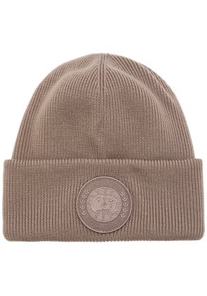 Canada Goose Arctic Ribbed Wool Beanie - Taupe - One Size