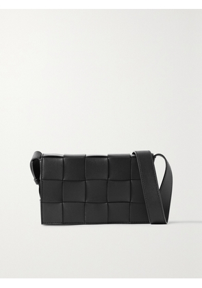 Bottega Veneta - Cassette Small Intrecciato Leather Shoulder Bag - Black - One size
