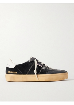 Golden Goose - Soul-star Distressed Suede And Leather-trimmed Velvet Sneakers - Gray - IT35,IT36,IT37,IT38,IT39,IT40,IT41,IT42