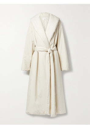 The Row - Francine Padded Oversized Belted Shell Coat - Off-white - small,medium