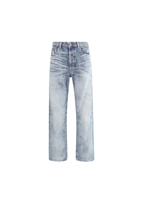 Diesel Light Blue Cotton Relaxed Fit Jeans - W29
