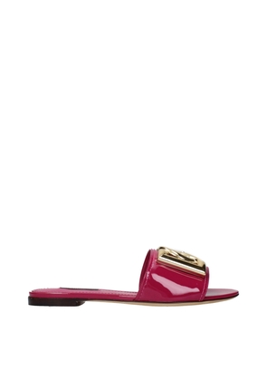 Dolce & Gabbana Pink Leather Slippers - EU36/US6