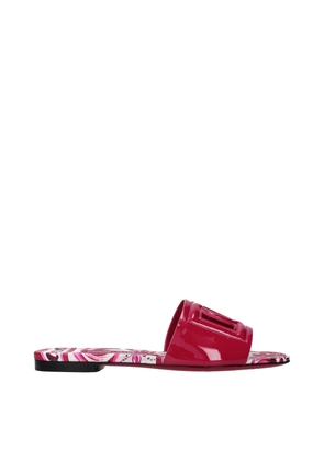Dolce & Gabbana Pink Leather Slippers - EU35/US5