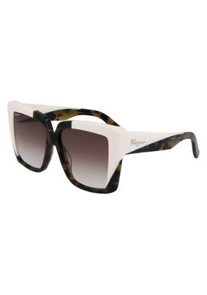 Ferragamo Green Acetate Sunglasses