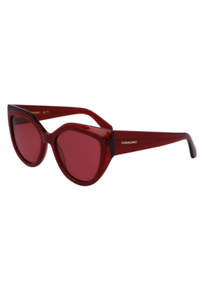Ferragamo Red Acetate Sunglasses