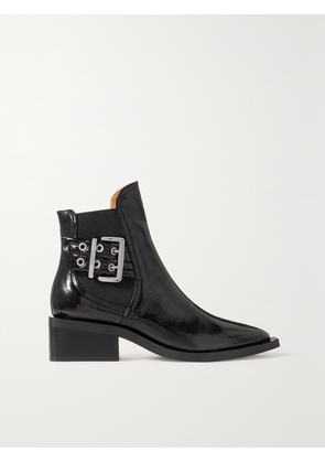 GANNI - + Net Sustain Recycled Patent Faux Leather Chelsea Boots - Black - IT36,IT37,IT38,IT39,IT40,IT41,IT42