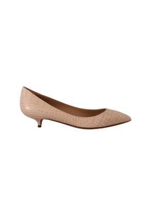 Dolce & Gabbana Beige Leather Platform Pumps - EU39/US9