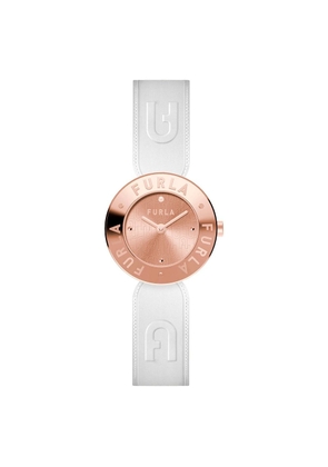 Furla White Leather Dress Watch
