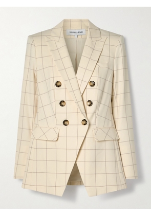 Veronica Beard - Charleston Dickey Double-breasted Checked Grain De Poudre Blazer - Ecru - US0,US2,US4,US6,US8,US10,US12,US14