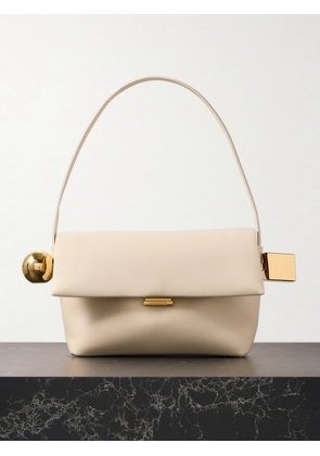 Jacquemus - The Rond Carré Embellished Leather Shoulder Bag - Ivory - One size
