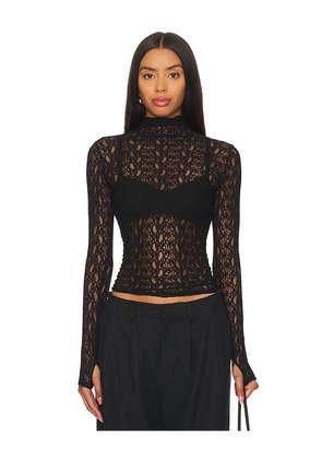 Enza Costa Lace Long Sleeve Turtleneck in Black. Size XL. Also in L.