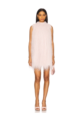 Clea Mara Fringe Mini Dress in Blush. Size M. Also in S, XS.