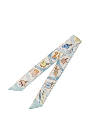 Hermès Pre-Owned 2020-2025 Funny Ice Cream Silk Twilly Scarf scarves - Blue