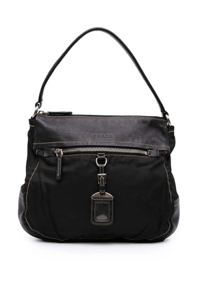 Prada Pre-Owned 2000-2013 Leather and Tessuto shoulder bag - Black