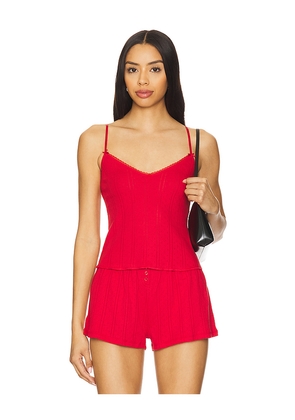 Cou Cou Intimates The Long Cami Top in Red. Size L. Also in S, XL, XS.