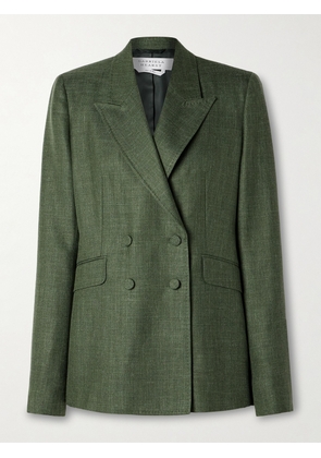 Gabriela Hearst - Angela Double-breasted Wool, Silk And Linen-blend Blazer - Green - IT36,IT38,IT40,IT42,IT44,IT46,IT48