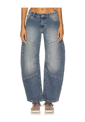 Abrand 99 Barrel Jeans in Blue. Size 23. Also in 24, 25, 26, 27, 28, 29, 32.