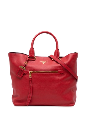 Prada Pre-Owned 2000-2025 Vitello Daino Open Convertible Tote satchel - Red
