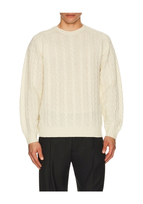 Beams Plus Crew Cable 5G in Cream. Size L. Also in M, S, XL.