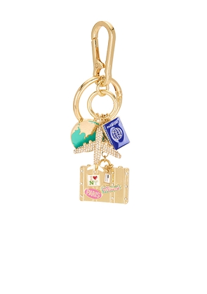 BaubleBar World Traveler Cluster Bag Charm in Metallic Gold.