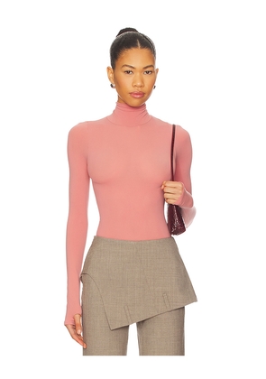 Commando Ballet Turtleneck Bodysuit in Pink.