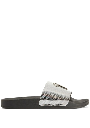 Giuseppe Zanotti Brett geometric-print slides - Silver