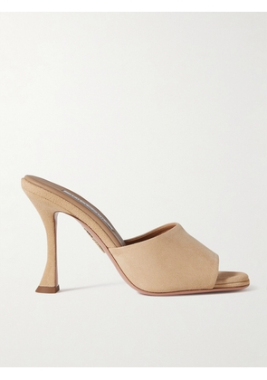 Aquazzura - Violette 95 Suede Mules - Neutrals - IT35,IT36,IT36.5,IT37,IT37.5,IT38,IT38.5,IT39,IT39.5,IT40,IT40.5,IT41,IT41.5,IT42