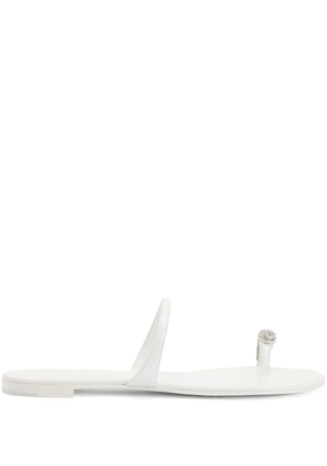 Giuseppe Zanotti Ring crystal-embellished sandals - White