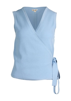 DVF Diane von Furstenberg wrap-tie sleeveless blouse - Blue