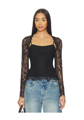 Free People Paloma Lace Top in Black. Size L. Also in M, S, XL, XS.