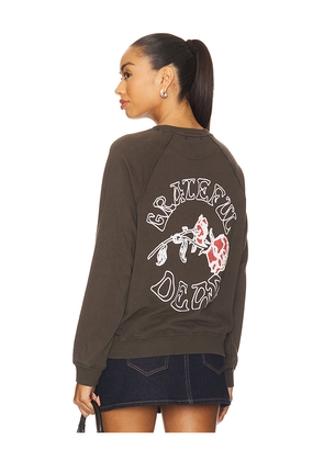 Junk Food Grateful Dead Tour 72 Crew Fleece in Charcoal. Size L. Also in M, S, XL, XS.
