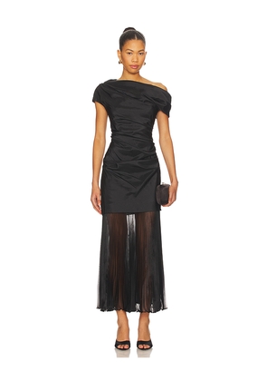SIMKHAI Ammalie Combo Midi Dress in Black. Size 0. Also in 10, 4, 6, 8.