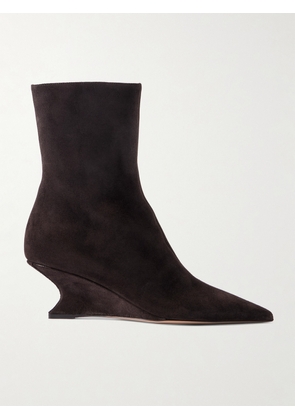 Paris Texas - Nina Suede Wedge Ankle Boots - Brown - IT36,IT36.5,IT37,IT37.5,IT38,IT38.5,IT39,IT39.5,IT40,IT40.5,IT41,IT41.5,IT42