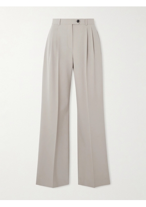 The Row - Virgil Pleated Wool-gabardine Wide-leg Pants - Gray - US0,US2,US4,US6,US8,US10,US12