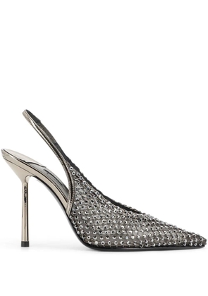 Le Silla 100mm Gilda crystal-embellished slingback pumps - White