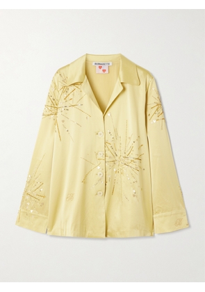BERNADETTE - Louis Embellished Silk-blend Satin Shirt - Gold - FR 34,FR 36,FR 38,FR 40,FR 42