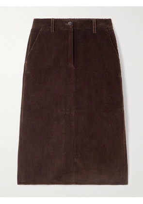 BALLY - Cotton-corduroy Midi Skirt - Brown - IT36,IT38,IT40,IT42,IT44,IT46,IT48,IT50