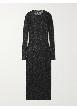WARDROBE.NYC - Metallic Corded Lace Midi Dress - Black - x small,small,medium,large,x large