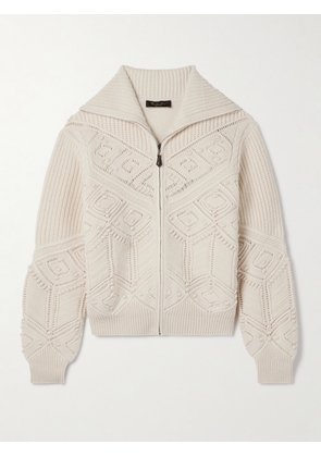 Loro Piana - Cashmere Zip-up Cardigan - Cream - x small,small,medium,large,x large