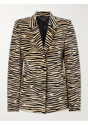 RABANNE - Zebra-print Cotton-blend Velvet Blazer - Cream - FR 34,FR 36,FR 38,FR 40,FR 42,FR 44